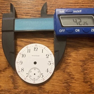 Reloj americano Waltham blanco vintage esfera para relojes de bolsillo 42,3 mm Nmrl Mrkrs Foto 1 de 4