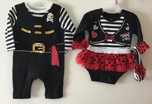 Baby Boy OR Girl Pirate Halloween Outfit One-Piece 0-3, 3-6, 6-9, 12, 18, 24 Mo - Picture 1 of 7