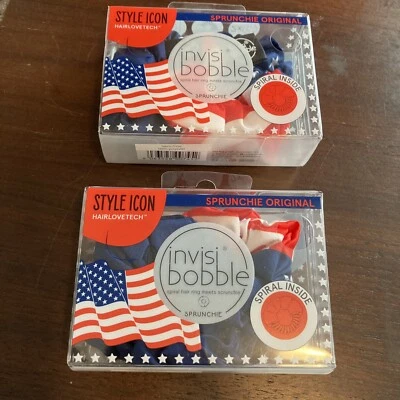 Lot of 4 - SPRUNCHIE Original Invisibobble Spiral Hair Ring Meets Scrunchie - Image 1 of 4