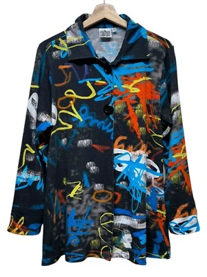 Chaqueta de perejil y salvia para mujer talla M arte para usar blazer de grafito colorido artístico Foto 1 de 4