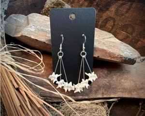 Rattlesnake Vertebrae Earrings Silver Vulture Culture Bone Jewelry - Picture 1 of 4