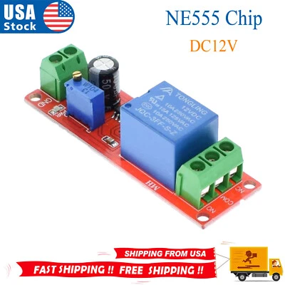 DC 12V NE555 Time Delay Relay Shield Timer Control Switch Adjustable Module Sec - Image 1 of 4