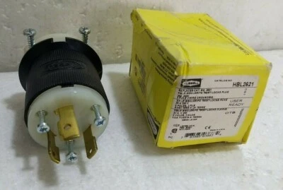 Hubbell HBL2621 Twist Lock Plug 30A 250VAC or DC - 2 Pole 3 Wire Grounding  - Image 1 of 3