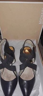 Michael Kors High Heels, Women's Size 8 Black Leather, zipper ankle high,  EUC - Image 1 of 4