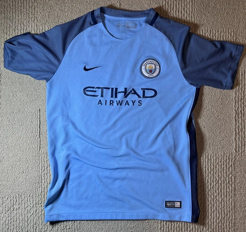 MANCHESTER CITY 2016 2017 HOME SHIRT FOOTBALL SOCCER JERSEY NIKE Youth SIZE XL Cover