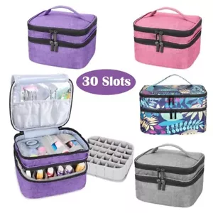 Bolsa de cosméticos de almacenamiento de esmalte de uñas organizador portátil estuche de transporte aceites esenciales - Imagen 1 de 20