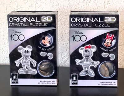 DISNEY 100 Platino BePuzzled MICKEY+MINNIE MOUSE Original 3D Cristal Puzzle NUEVO Foto 1 de 4