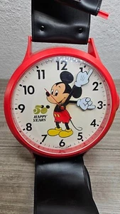 Mickey Mouse Wall Novelty Clock Vintage 50 Years READ DESCRIPTION BB2 - Picture 1 of 5