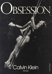 1991 Calvin Klein CK Obsession perfume Herb Ritts vintage 1 página revista anuncio - Imagen 1 de 1