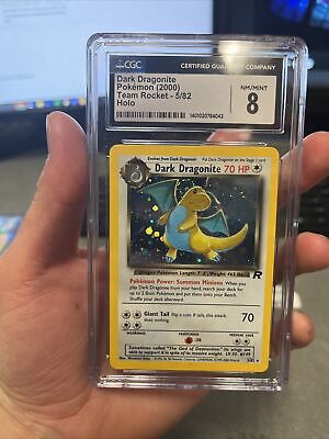 Dark Dragonite 5/82 Team Rocket Unlimited Holo CGC 8 Pokemon Trading Card Swirl