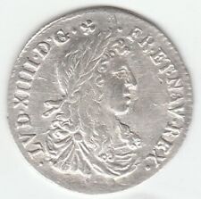1659-N France 1/12 Ecu Silver Louis XIV Low Mintage Hi Grade Rare Free Shipping