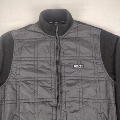 Chaqueta polar DKNY Active para mujer XL negra Softshell cremallera cuello falso deporte Foto 1 de 4