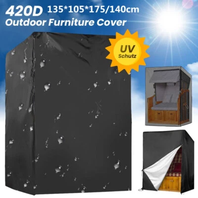 Strandkorb Schutzhülle Winterfest 420D XXL Strandkorbhülle Abdeckhaube Abdeckung - Bild 1 von 4