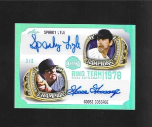 2023 LEAF BRONX LEGACY ANILLO EQUIPO 1978 doble automático SPARKY LILO GANSO GOSSAGE/6 - Imagen 1 de 2