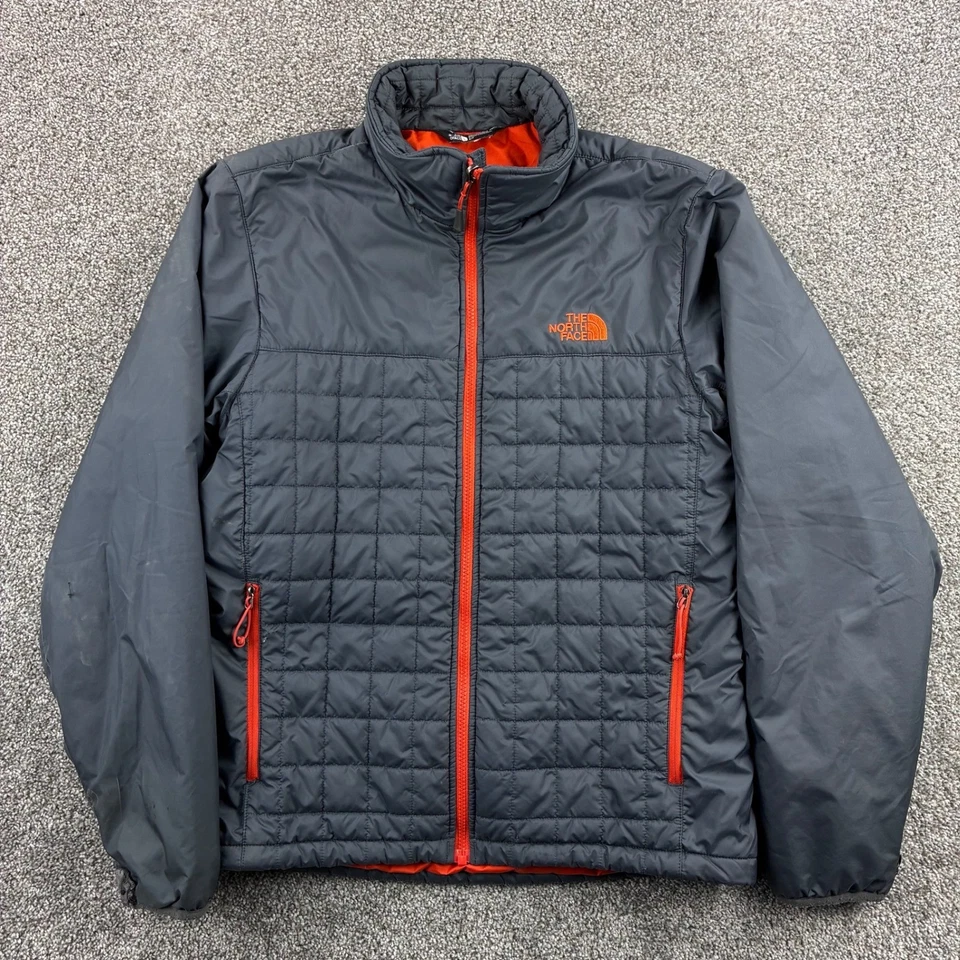 Куртка мужская The North Face Thermoball небольшая серая оранжевая утепленная на молнии - Изображение 1 из 4