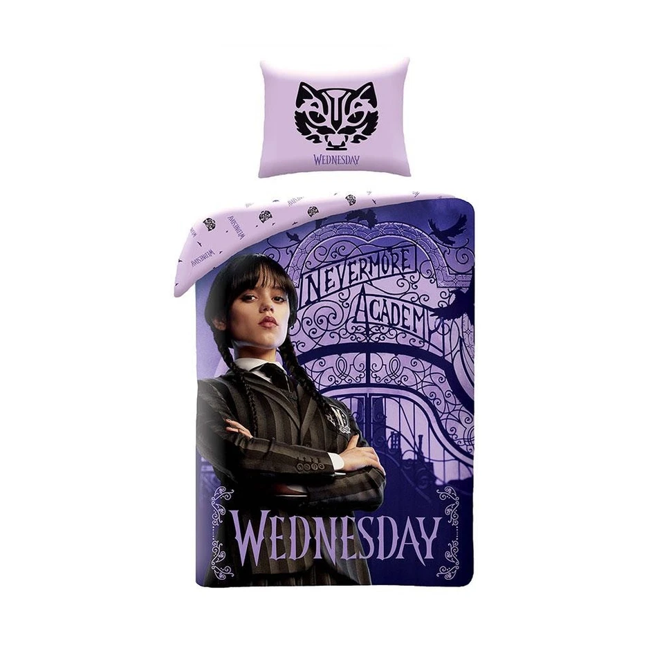Funda nórdica individual Wednesday Addams funda de almohada UE 100 % algodón niños Foto 1 de 1
