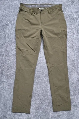 Pantalones para mujer Orvis Cargo verde oliva senderismo pierna recta elástico cremallera talla 8 Foto 1 de 4