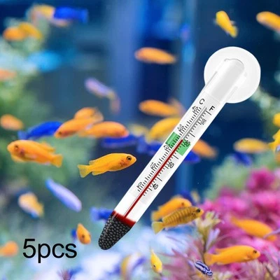 5x Aquarium Thermometer with Suction Cup Glass Tube for Freshwater and Saltwater - Image 1 of 4