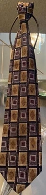 Robert Talbott Studio Men's Silk Necktie Hand Sew Geometric Gold/Gray 58" 3.5EUC - Image 1 of 4