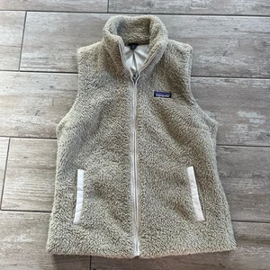 Vintage PATAGONIA Vest Fleece Sleeveless Sherpa Beige Outdoor Size Medium - Picture 1 of 4
