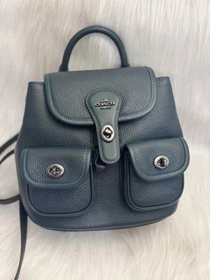 Coach Hadley Backpack In Leather Gunmetal/Dark Teal CBH09 NWT - Image 1 of 4