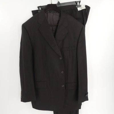 Новый с Ярлыками Samuelsohn 2 изделия фланели шерсти костюм коричневая полоса 46R 40 x 38 без кромки - Изображение 1 из 4