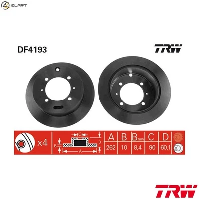 2x BRAKE DISC DF4193 FOR HYUNDAI MITSUBISHI FTO CHARIOT LEGNUM/VI GALANT/Mk 2.0L - Image 1 of 4
