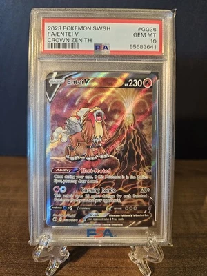 PSA 10 - Entei V GG36/GG70 Corona Zenith Arte Completo Holo Pokemon Tarjeta Gema Como Nueva Foto 1 de 2