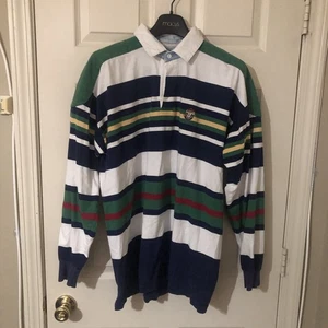 Vintage Chaps Ralph Lauren Men’s XL Rugby Shirt Green Colorful Crest RL 90s - Bild 1 von 13