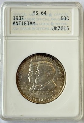 1937 Antietam Silver Half Dollar Commemorative ANA Anacs MS 64 - Image 1 of 2