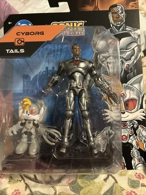 Boneco de ação brinquedo Jakks Pacific DC X Sonic the Hedgehog Tails and Cyborg 5" novo na caixa - Imagem 1 de 3