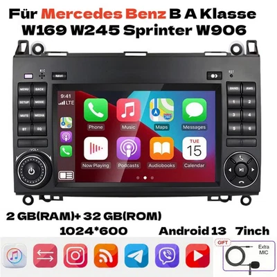 Für Mercedes Benz B A Klasse W169 W245 Sprinter W906 Carplay Autoradio GPS Navi - Bild 1 von 4