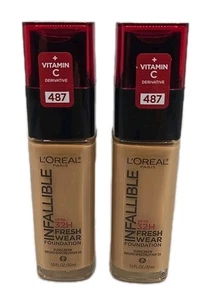 Lot of 2 Loreal Infallible Fresh Wear Foundation Sunscreen Broad Spectrum SPF25 - Picture 1 of 2