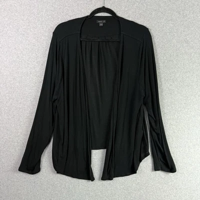 J Jill Cárdigan Mujer XL Negro Frente Abierto Elástico Delgado Suéter Foto 1 de 4