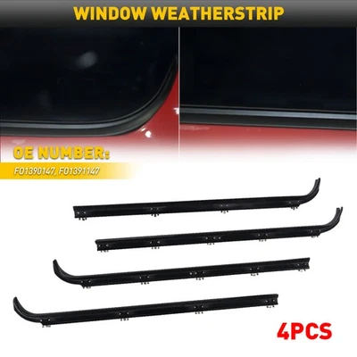 Kit de 4 piezas de correa de sellado de moldura de ventana resistente al clima 87-97 Ford F150 F250 F350 Foto 1 de 4