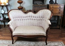 Antique Mahogany Victorian Tufted Settee by Carlton McLendon Furniture Co.