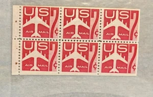 US Scott C60a Booklet Pane Mint Never Hinged Red Jet VF SCV $7.00 - Picture 1 of 2