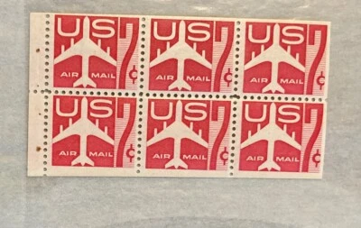 US Scott C60a Booklet Pane Mint Never Hinged Red Jet VF SCV $7.00 - Image 1 of 2