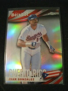 JUAN GONZALEZ 2021 Topps Chrome Beisbol Refractor Puerto Rico #B14 Texas Rangers - Picture 1 of 2