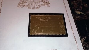 Great Firsts In Aviation Set 8 - 23K Karat Gold Stamps Commonwealth of Dominica - Picture 1 of 15