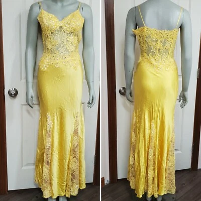 Vestido de Baile Jovani Amarillo Baile de graduación Noche Formal Ocasión Especial. Talla 8. Foto 1 de 4