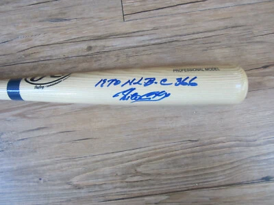 Taco de beisebol Rico Carty autografado 1970 Batting Champ 366 Atlanta Braves - Imagem 1 de 4
