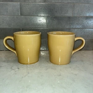 Pottery Barn Sophia taza amarilla taza de café de cerámica 4,5” lote de 2 - Imagen 1 de 8