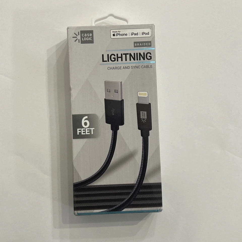Case Logic Universal MFi Certified Lighting Charge & Sync Cable 10 Feet Black - Image 1 of 4
