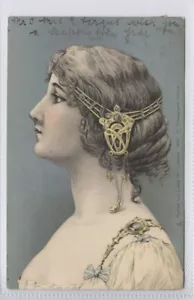 (KLj7380) Art Deco, Beautiful Lady of Glamour, 1902, Undivided Back, - Picture 1 of 4