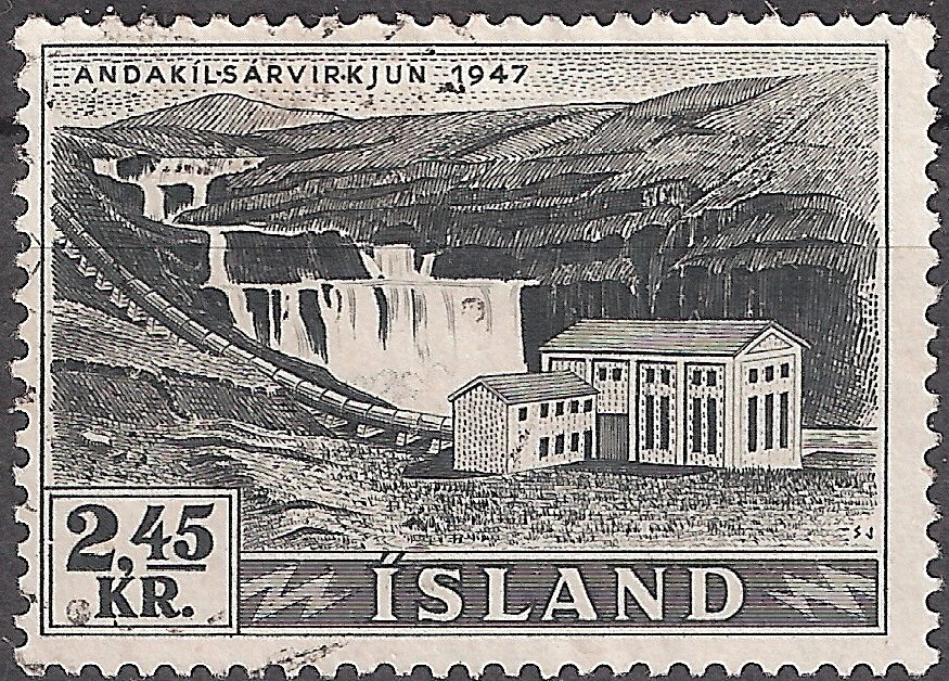 Iceland 1956 Andakilsar Power Plant Used (SC# 294) - Image 1 of 1