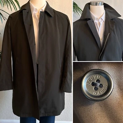SANYO MENS RAINCOAT SIZE 42 TRENCH COAT DRESS OVERCOAT BUTTON OUT WARMER JACKET - Image 1 of 4