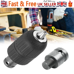 2-13mm Keyless Drill Chuck Adapter 1/2" Hex Shank For Impact Wrench Conversion - Picture 1 of 11