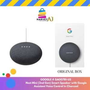 Google Nest GA0078US Mini (2nd Generation) Smart Speaker with Assistant Charcoal - Zdjęcie 1 z 4