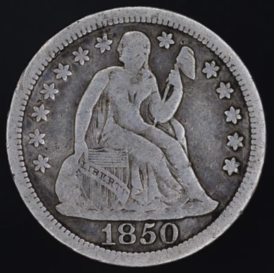 1850 Seated Liberty Dime Silver P No Mint Mark Better Grade - Image 1 of 2